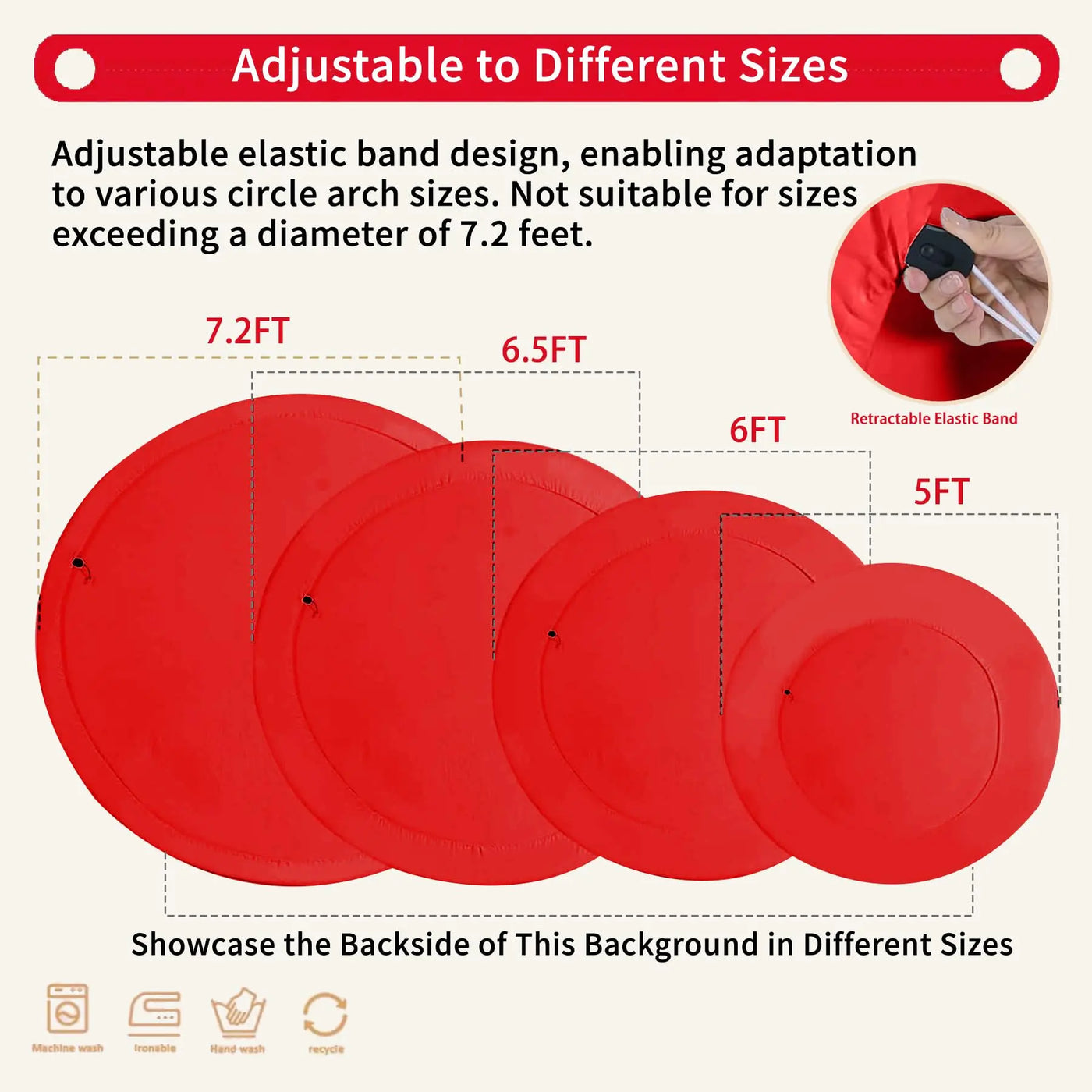 7.2FT Navy Blue Round Backdrop Cover for 5 to 7.2ft Circle Arch Stand - Haefoo Back to School Decoration Circle Backdrop Cover for Birthday, Wedding, Baby Shower Photography Background Party Decor Backdrop Bliss