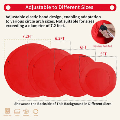 7.2FT Navy Blue Round Backdrop Cover for 5 to 7.2ft Circle Arch Stand - Haefoo Back to School Decoration Circle Backdrop Cover for Birthday, Wedding, Baby Shower Photography Background Party Decor Backdrop Bliss