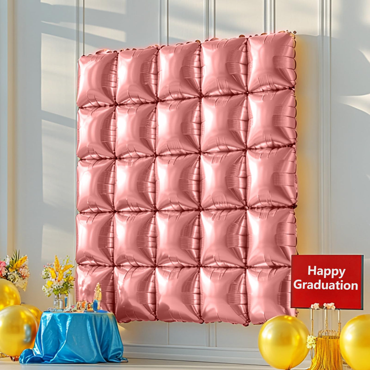 NISOCY 48PCS Green Square Foil Balloons Wall Backdrop Double Sided Green Balloons Tunnel Arch Kit for Baby Shower Birthday Anniversary Summer Party Decoration Backdrop Bliss