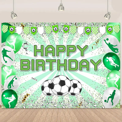 Football Happy Birthday Backdrop Banner Game Time Photography Background Fire Football Basketball Soccer Birthday Banner Decoration 7x5Ft Backdrop Bliss