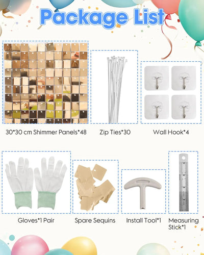 Pink Shimmer Wall Backdrop 24 Panels Cover 6 x 4 Ft, Photo Backdrops for Wedding,Anniversary,Birthday,Party Decoration Backdrop Bliss