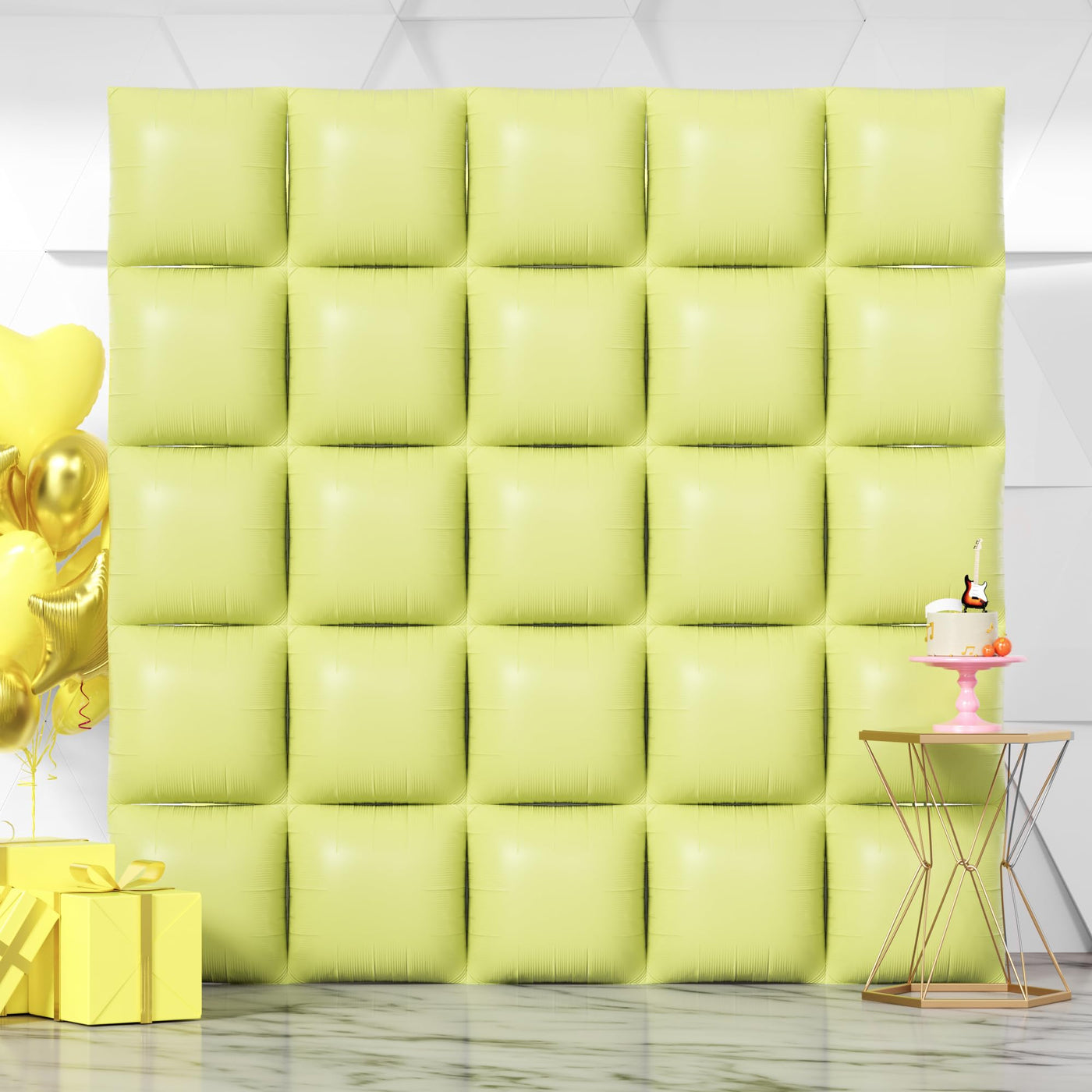 NISOCY 48PCS Green Square Foil Balloons Wall Backdrop Double Sided Green Balloons Tunnel Arch Kit for Baby Shower Birthday Anniversary Summer Party Decoration Backdrop Bliss