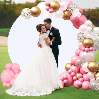 7.5FT Royal Blue Round Wedding Backdrop Cover,Circle Balloon Arch Backgound Stand Cover for Birthday Party Baby Shower Halloween Decoration (Royal Blue) - Backdrop Bliss7.5FT Royal Blue Round Wedding Backdrop Cover,Circle Balloon Arch Backgound Stand Cover for Birthday Party Baby Shower Halloween Decoration (Royal Blue)