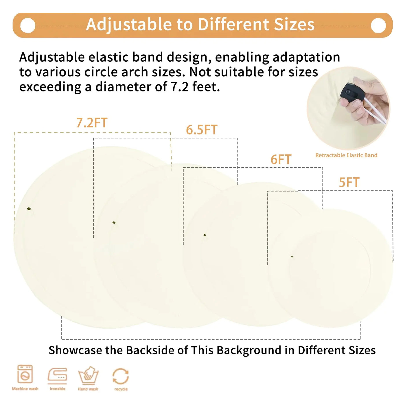 7.2FT Navy Blue Round Backdrop Cover for 5 to 7.2ft Circle Arch Stand - Haefoo Back to School Decoration Circle Backdrop Cover for Birthday, Wedding, Baby Shower Photography Background Party Decor Backdrop Bliss