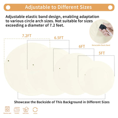 7.2FT Navy Blue Round Backdrop Cover for 5 to 7.2ft Circle Arch Stand - Haefoo Back to School Decoration Circle Backdrop Cover for Birthday, Wedding, Baby Shower Photography Background Party Decor Backdrop Bliss