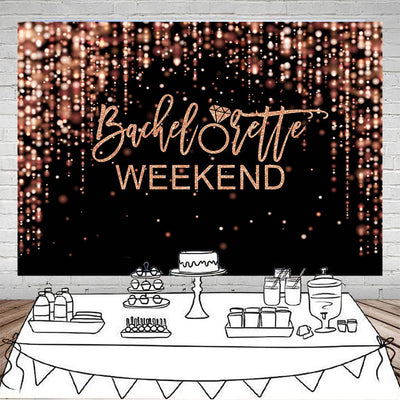 Mocsicka Bachelorette Weekend Backdrop Black Gold Bachelorette Party Photography Background Glitter Bokeh Bachelorette Party Decorations Cake Table Banner Photo Studio Props (10x6.5ft) - Backdrop BlissMocsicka Bachelorette Weekend Backdrop Black Gold Bachelorette Party Photography Background Glitter Bokeh Bachelorette Party Decorations Cake Table Banner Photo Studio Props (10x6.5ft)