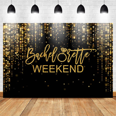Mocsicka Bachelorette Weekend Backdrop Black Gold Bachelorette Party Photography Background Glitter Bokeh Bachelorette Party Decorations Cake Table Banner Photo Studio Props (10x6.5ft) - Backdrop BlissMocsicka Bachelorette Weekend Backdrop Black Gold Bachelorette Party Photography Background Glitter Bokeh Bachelorette Party Decorations Cake Table Banner Photo Studio Props (10x6.5ft)