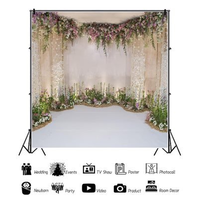 Baocicco 10x10ft Wedding Backdrop Beautiful Curtains Romantic Floral Decorations Flower Clusters Photography Background Wedding Ceremony Bridal Shower Birthday Children Adults Portrait Studio - Backdrop BlissBaocicco 10x10ft Wedding Backdrop Beautiful Curtains Romantic Floral Decorations Flower Clusters Photography Background Wedding Ceremony Bridal Shower Birthday Children Adults Portrait Studio
