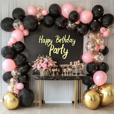 RUBFAC 135pcs Gold Balloons Different Sizes 18 12 10 5 Inch for Garland Arch, Latex Metallic Balloon for Birthday Graduation Party Wedding Decorations Backdrop Bliss