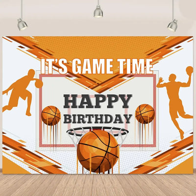 Football Happy Birthday Backdrop Banner Game Time Photography Background Fire Football Basketball Soccer Birthday Banner Decoration 7x5Ft Backdrop Bliss