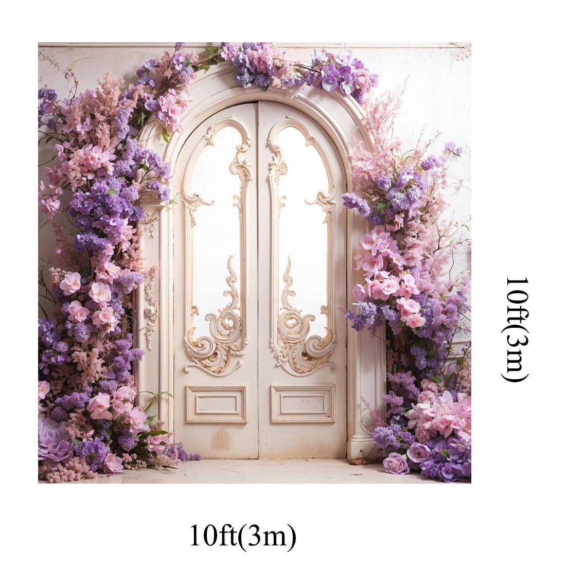 Kate 10x6.5ft Spring Garden Purple Flowers Wedding Photo Backdrops for Photography Arch Door Romantic European Wall Kids Birthday Photographic Background Photocall - Backdrop BlissKate 10x6.5ft Spring Garden Purple Flowers Wedding Photo Backdrops for Photography Arch Door Romantic European Wall Kids Birthday Photographic Background Photocall