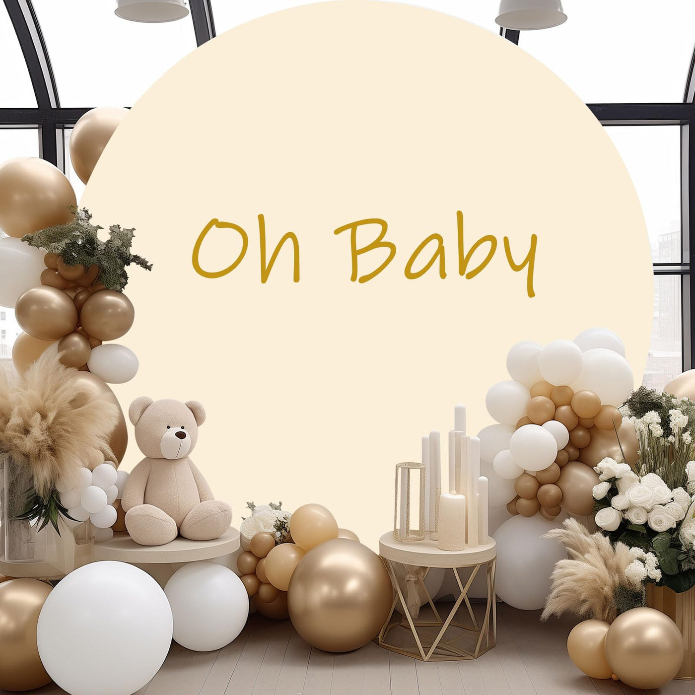 7.5FT Royal Blue Round Wedding Backdrop Cover,Circle Balloon Arch Backgound Stand Cover for Birthday Party Baby Shower Halloween Decoration (Royal Blue) - Backdrop Bliss7.5FT Royal Blue Round Wedding Backdrop Cover,Circle Balloon Arch Backgound Stand Cover for Birthday Party Baby Shower Halloween Decoration (Royal Blue)