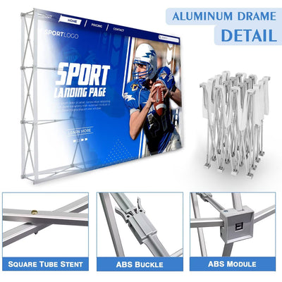 Custom Pop Up Display Trade Show Backdrop with Stand 7.5 x 7.5 FT Large Tension Fabric Backdrop Display Portable Tradeshow Booth Display Banner for Business,Campuses, Weddings, Corporate - Backdrop BlissCustom Pop Up Display Trade Show Backdrop with Stand 7.5 x 7.5 FT Large Tension Fabric Backdrop Display Portable Tradeshow Booth Display Banner for Business,Campuses, Weddings, Corporate