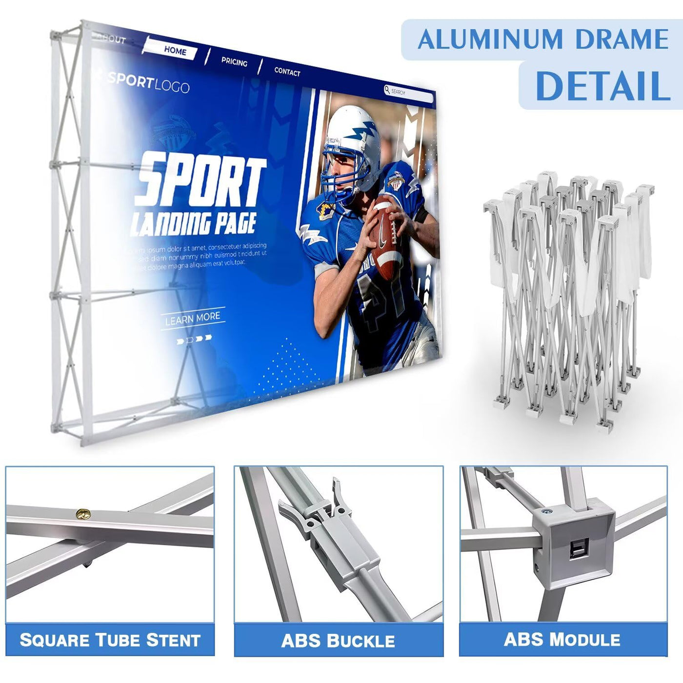 Custom Pop Up Display Trade Show Backdrop with Stand 7.5 x 7.5 FT Large Tension Fabric Backdrop Display Portable Tradeshow Booth Display Banner for Business,Campuses, Weddings, Corporate - Backdrop BlissCustom Pop Up Display Trade Show Backdrop with Stand 7.5 x 7.5 FT Large Tension Fabric Backdrop Display Portable Tradeshow Booth Display Banner for Business,Campuses, Weddings, Corporate