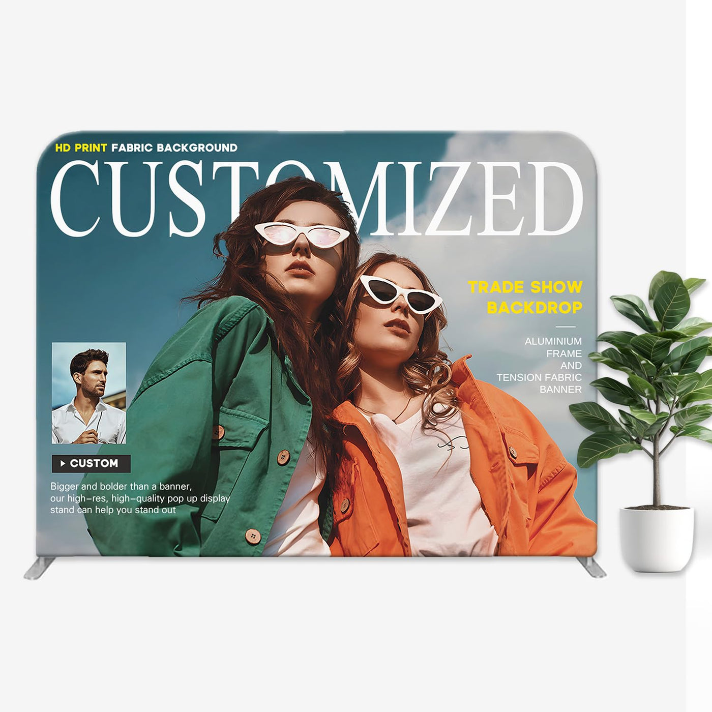 Custom Pop Up Display Trade Show Backdrop with Stand 7.5 x 7.5 FT Large Tension Fabric Backdrop Display Portable Tradeshow Booth Display Banner for Business,Campuses, Weddings, Corporate - Backdrop BlissCustom Pop Up Display Trade Show Backdrop with Stand 7.5 x 7.5 FT Large Tension Fabric Backdrop Display Portable Tradeshow Booth Display Banner for Business,Campuses, Weddings, Corporate