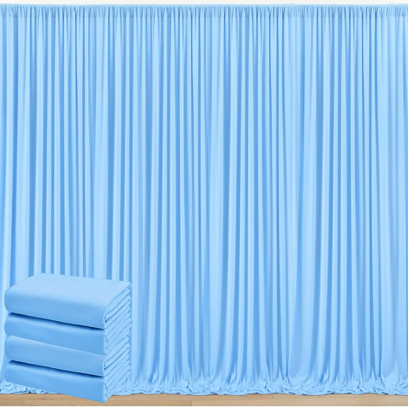 50 ft x 10 ft Wrinkle Free White Backdrop Curtain for Wedding Parties, Polyester Photo Backdrop Drapes for Baby Shower Birthday Party Backdrop Stand, Bulk Thick Background Curtains, 5x10FT 10 Panels - Backdrop Bliss50 ft x 10 ft Wrinkle Free White Backdrop Curtain for Wedding Parties, Polyester Photo Backdrop Drapes for Baby Shower Birthday Party Backdrop Stand, Bulk Thick Background Curtains, 5x10FT 10 Panels
