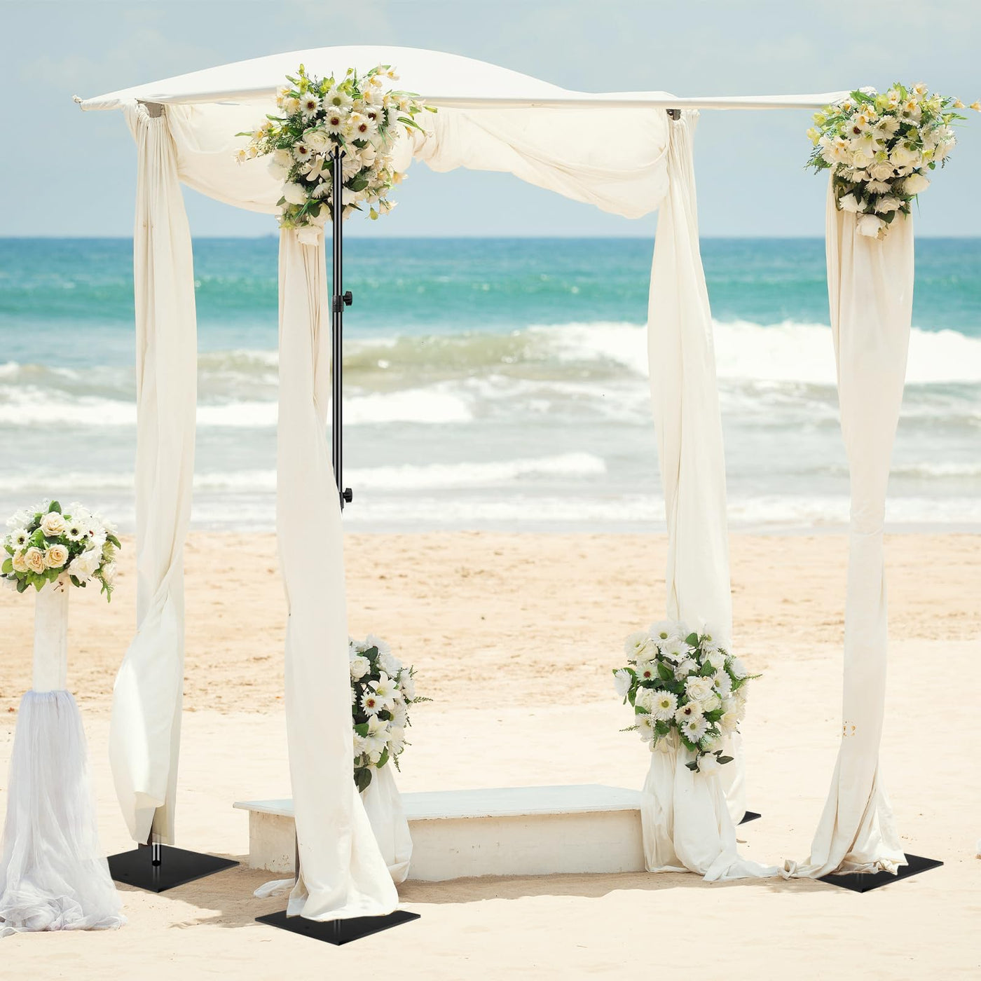 EMART 8.5x10ft Square Backdrop Stand for Wedding, Adjustable Pipe and Drape Background Frame Kit with Heavy Duty Metal Steel Base, Photo Back Drop Holder for Birthday Parties Photography - Black - Backdrop BlissEMART 8.5x10ft Square Backdrop Stand for Wedding, Adjustable Pipe and Drape Background Frame Kit with Heavy Duty Metal Steel Base, Photo Back Drop Holder for Birthday Parties Photography - Black