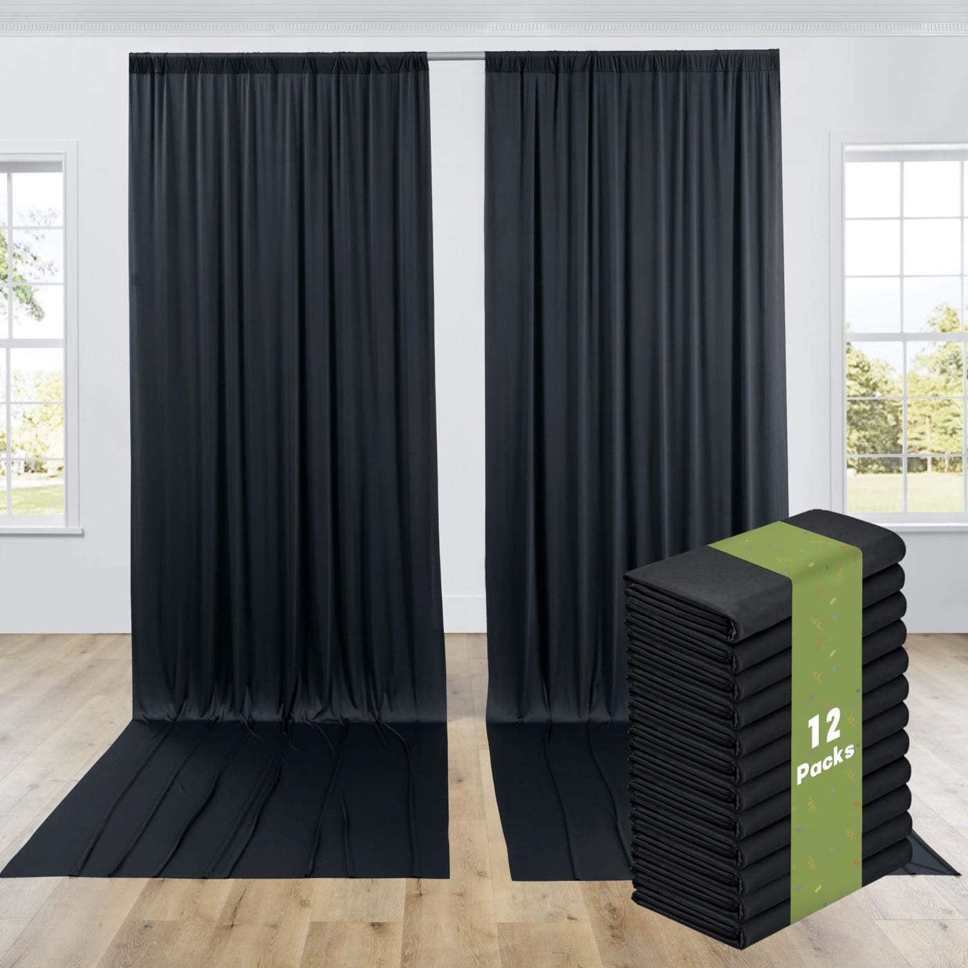 40FTx12FT White Wrinkle - Free Wedding Backdrop Curtain - Silky Washable White Polyester Drapes for Baby Showers, Birthday Parties, Photography, and Wedding Receptions - 8 Panels 5FTx12FT - Backdrop Bliss40FTx12FT White Wrinkle - Free Wedding Backdrop Curtain - Silky Washable White Polyester Drapes for Baby Showers, Birthday Parties, Photography, and Wedding Receptions - 8 Panels 5FTx12FT