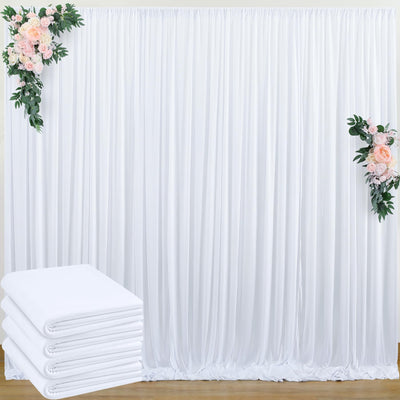50 ft x 10 ft Wrinkle Free White Backdrop Curtain for Wedding Parties, Polyester Photo Backdrop Drapes for Baby Shower Birthday Party Backdrop Stand, Bulk Thick Background Curtains, 5x10FT 10 Panels - Backdrop Bliss50 ft x 10 ft Wrinkle Free White Backdrop Curtain for Wedding Parties, Polyester Photo Backdrop Drapes for Baby Shower Birthday Party Backdrop Stand, Bulk Thick Background Curtains, 5x10FT 10 Panels