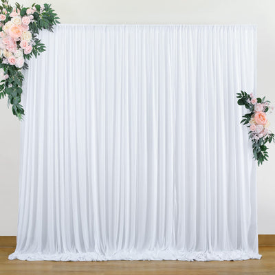 50 ft x 10 ft Wrinkle Free White Backdrop Curtain for Wedding Parties, Polyester Photo Backdrop Drapes for Baby Shower Birthday Party Backdrop Stand, Bulk Thick Background Curtains, 5x10FT 10 Panels - Backdrop Bliss50 ft x 10 ft Wrinkle Free White Backdrop Curtain for Wedding Parties, Polyester Photo Backdrop Drapes for Baby Shower Birthday Party Backdrop Stand, Bulk Thick Background Curtains, 5x10FT 10 Panels