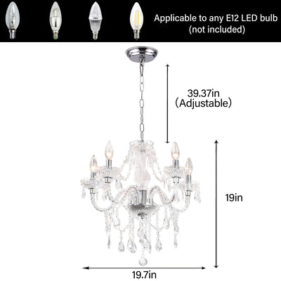 PAPAYA Modern Chrome Beaded Hanging Chandelier Shades (W8.7 x H13), Beads Pendant Shade with Acrylic Crystal, Ceiling Chandelier Beaded Lampshade for Wedding Party Event Home Decoration Backdrop Bliss