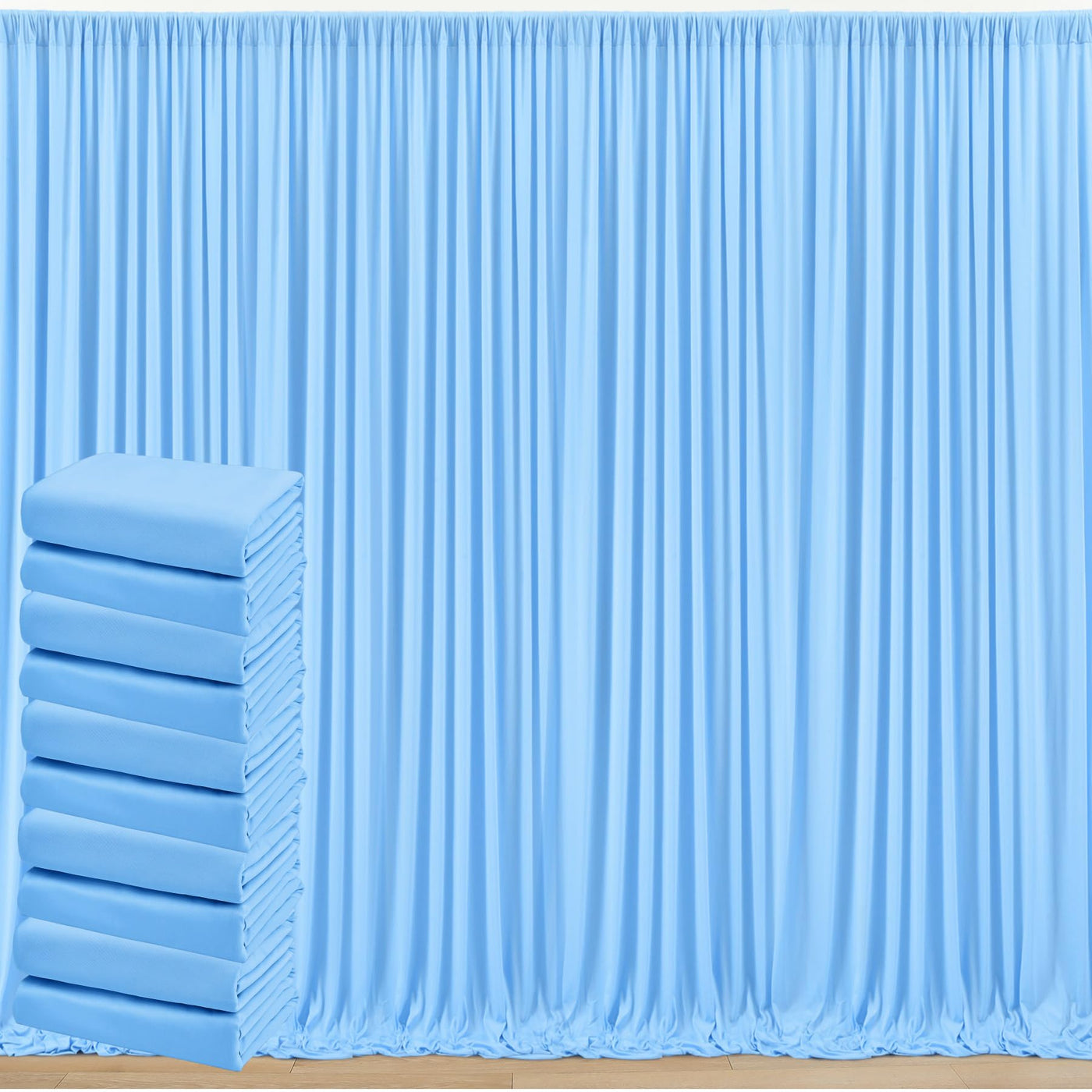 50 ft x 10 ft Wrinkle Free White Backdrop Curtain for Wedding Parties, Polyester Photo Backdrop Drapes for Baby Shower Birthday Party Backdrop Stand, Bulk Thick Background Curtains, 5x10FT 10 Panels - Backdrop Bliss50 ft x 10 ft Wrinkle Free White Backdrop Curtain for Wedding Parties, Polyester Photo Backdrop Drapes for Baby Shower Birthday Party Backdrop Stand, Bulk Thick Background Curtains, 5x10FT 10 Panels