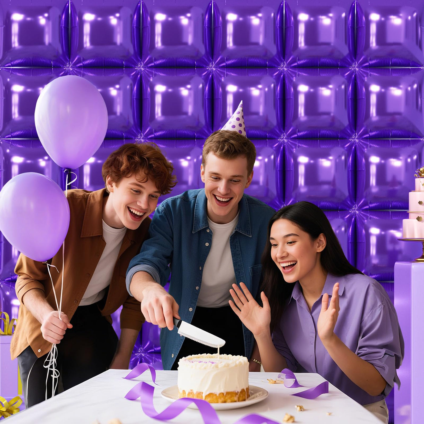 NISOCY 48PCS Green Square Foil Balloons Wall Backdrop Double Sided Green Balloons Tunnel Arch Kit for Baby Shower Birthday Anniversary Summer Party Decoration Backdrop Bliss