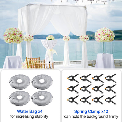 EMART 8.5x10ft Square Backdrop Stand for Wedding, Adjustable Pipe and Drape Background Frame Kit with Heavy Duty Metal Steel Base, Photo Back Drop Holder for Birthday Parties Photography - Black - Backdrop BlissEMART 8.5x10ft Square Backdrop Stand for Wedding, Adjustable Pipe and Drape Background Frame Kit with Heavy Duty Metal Steel Base, Photo Back Drop Holder for Birthday Parties Photography - Black