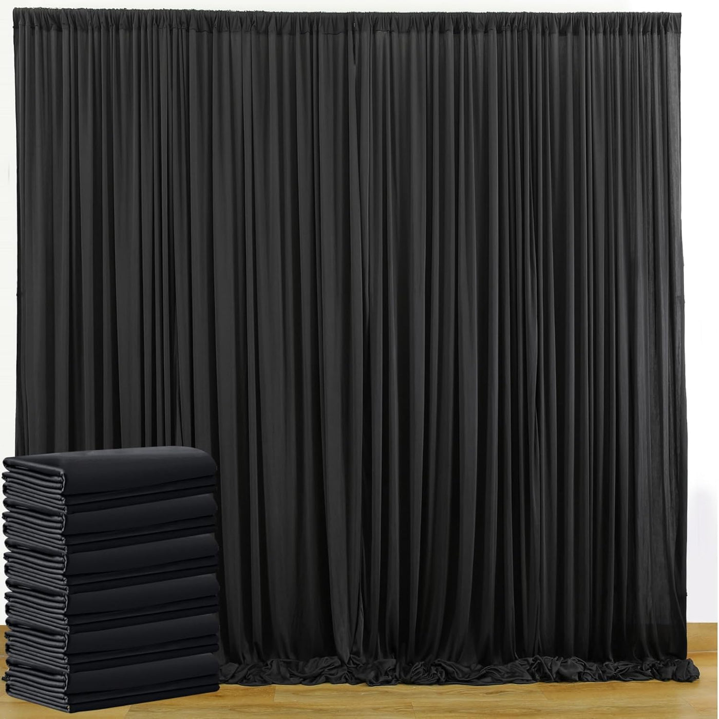 40FTx12FT White Wrinkle - Free Wedding Backdrop Curtain - Silky Washable White Polyester Drapes for Baby Showers, Birthday Parties, Photography, and Wedding Receptions - 8 Panels 5FTx12FT - Backdrop Bliss40FTx12FT White Wrinkle - Free Wedding Backdrop Curtain - Silky Washable White Polyester Drapes for Baby Showers, Birthday Parties, Photography, and Wedding Receptions - 8 Panels 5FTx12FT