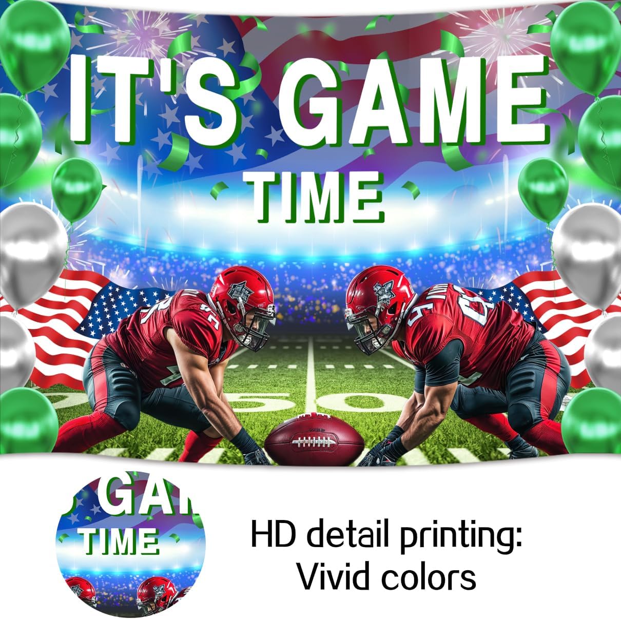 Football Backdrop for Photography, It's Game Time American Rugby Background for Soccer Lovers, Football Sports Theme Birthday Baby Shower Party Decorations Photo Studio Props 7x5ft - Backdrop BlissFootball Backdrop for Photography, It's Game Time American Rugby Background for Soccer Lovers, Football Sports Theme Birthday Baby Shower Party Decorations Photo Studio Props 7x5ft