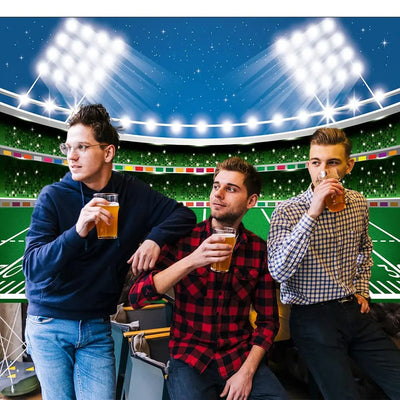 Football Happy Birthday Backdrop Banner Game Time Photography Background Fire Football Basketball Soccer Birthday Banner Decoration 7x5Ft Backdrop Bliss