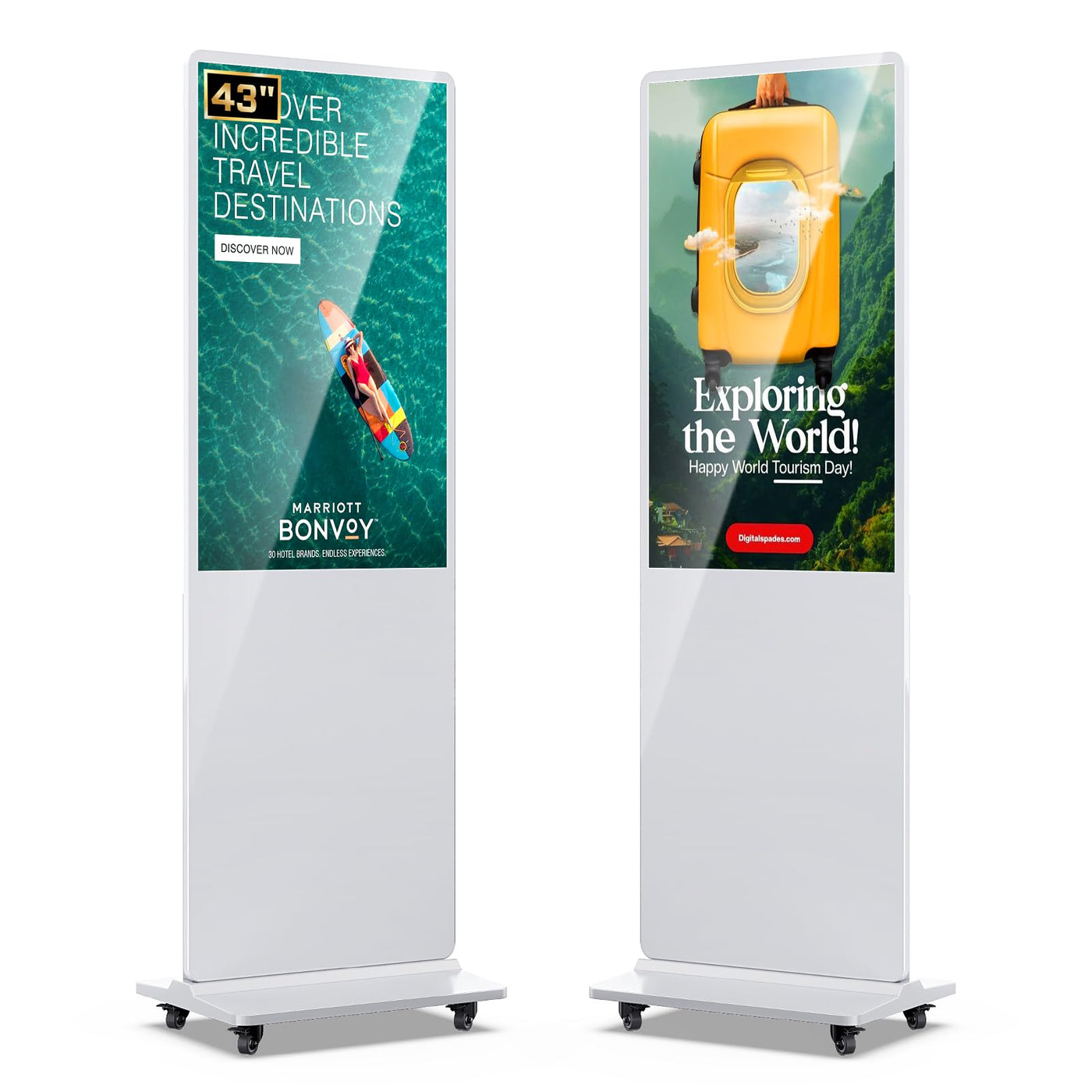 43 Inch Indoor Floor Standing Digital Signage Advertising Display Kiosk LCD Screen Commercial Totem Android System Vertical Poster with Auto Media Player - Backdrop Bliss43 Inch Indoor Floor Standing Digital Signage Advertising Display Kiosk LCD Screen Commercial Totem Android System Vertical Poster with Auto Media Player