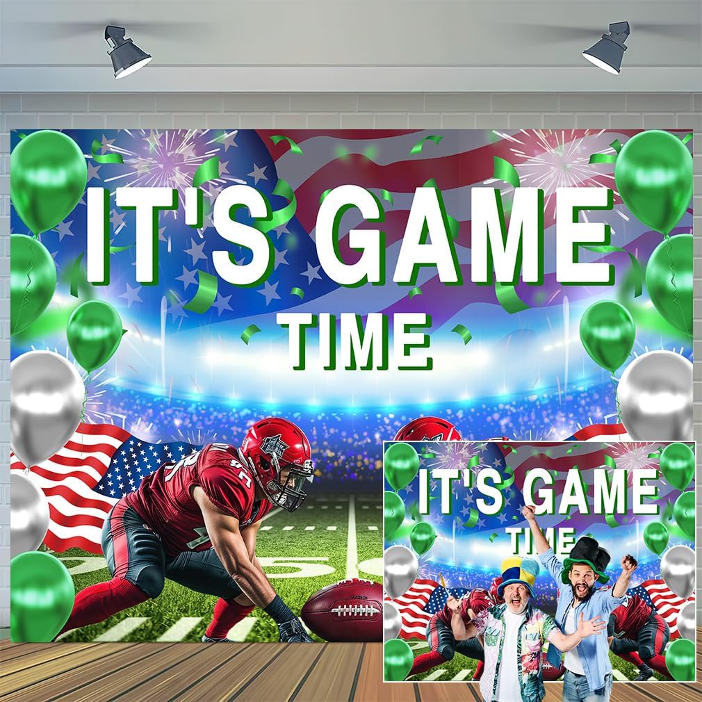 Football Backdrop for Photography, It's Game Time American Rugby Background for Soccer Lovers, Football Sports Theme Birthday Baby Shower Party Decorations Photo Studio Props 7x5ft - Backdrop BlissFootball Backdrop for Photography, It's Game Time American Rugby Background for Soccer Lovers, Football Sports Theme Birthday Baby Shower Party Decorations Photo Studio Props 7x5ft