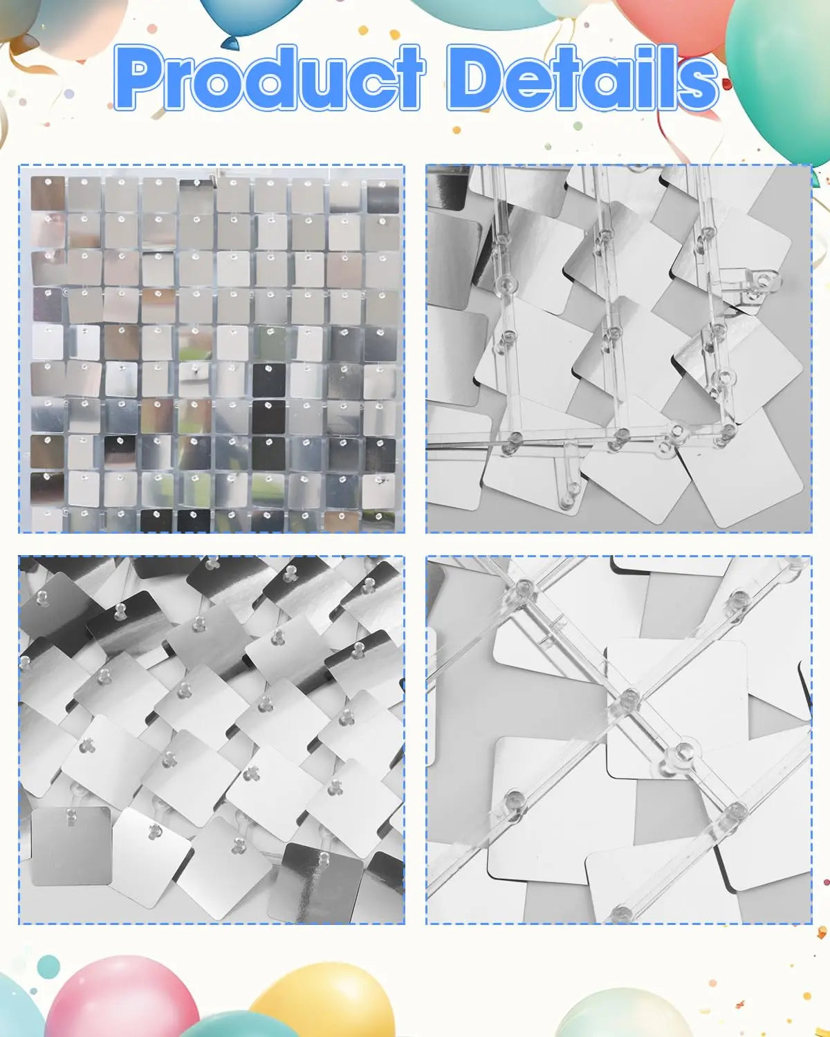 Pink Shimmer Wall Backdrop 24 Panels Cover 6 x 4 Ft, Photo Backdrops for Wedding,Anniversary,Birthday,Party Decoration Backdrop Bliss