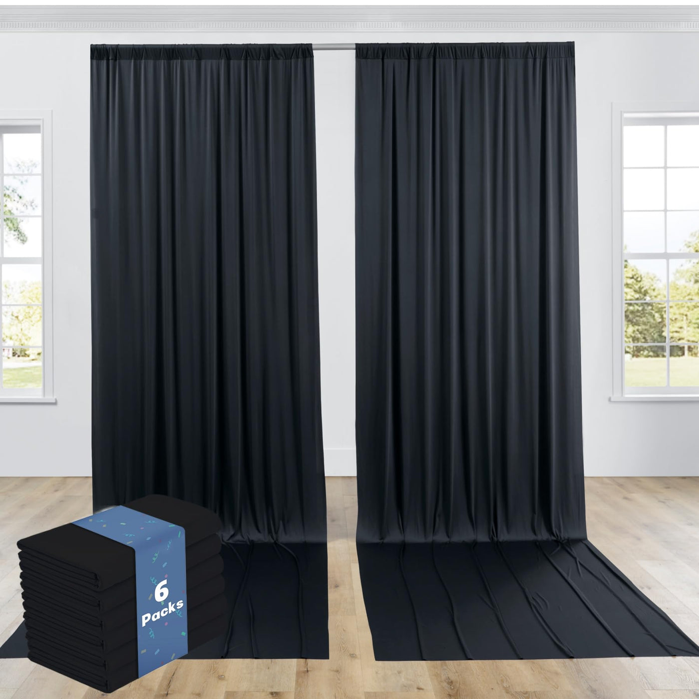 40FTx12FT White Wrinkle - Free Wedding Backdrop Curtain - Silky Washable White Polyester Drapes for Baby Showers, Birthday Parties, Photography, and Wedding Receptions - 8 Panels 5FTx12FT - Backdrop Bliss40FTx12FT White Wrinkle - Free Wedding Backdrop Curtain - Silky Washable White Polyester Drapes for Baby Showers, Birthday Parties, Photography, and Wedding Receptions - 8 Panels 5FTx12FT