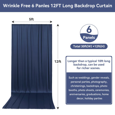 40FTx12FT White Wrinkle - Free Wedding Backdrop Curtain - Silky Washable White Polyester Drapes for Baby Showers, Birthday Parties, Photography, and Wedding Receptions - 8 Panels 5FTx12FT - Backdrop Bliss40FTx12FT White Wrinkle - Free Wedding Backdrop Curtain - Silky Washable White Polyester Drapes for Baby Showers, Birthday Parties, Photography, and Wedding Receptions - 8 Panels 5FTx12FT