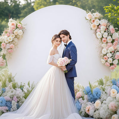 7.5FT Royal Blue Round Wedding Backdrop Cover,Circle Balloon Arch Backgound Stand Cover for Birthday Party Baby Shower Halloween Decoration (Royal Blue) - Backdrop Bliss7.5FT Royal Blue Round Wedding Backdrop Cover,Circle Balloon Arch Backgound Stand Cover for Birthday Party Baby Shower Halloween Decoration (Royal Blue)