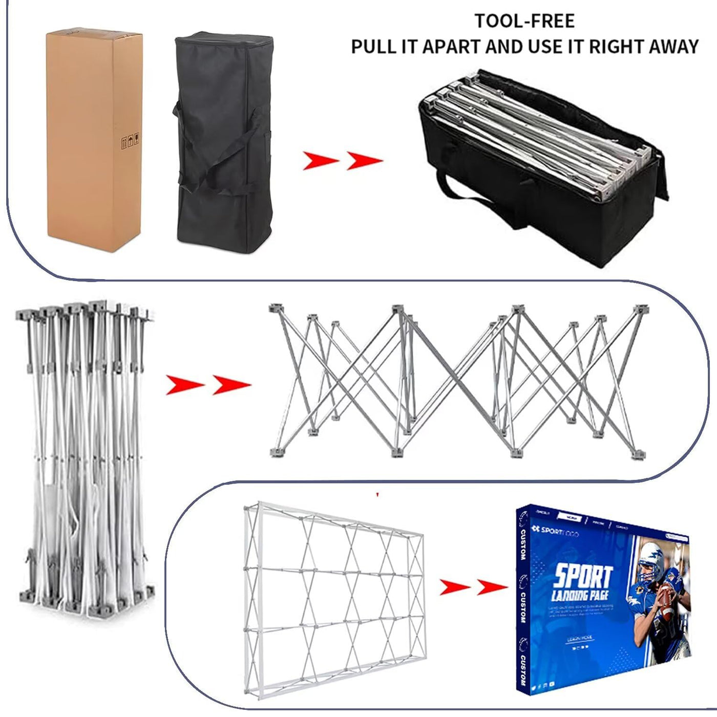 Custom Pop Up Display Trade Show Backdrop with Stand 7.5 x 7.5 FT Large Tension Fabric Backdrop Display Portable Tradeshow Booth Display Banner for Business,Campuses, Weddings, Corporate - Backdrop BlissCustom Pop Up Display Trade Show Backdrop with Stand 7.5 x 7.5 FT Large Tension Fabric Backdrop Display Portable Tradeshow Booth Display Banner for Business,Campuses, Weddings, Corporate