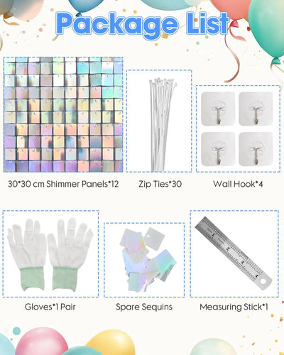 Pink Shimmer Wall Backdrop 24 Panels Cover 6 x 4 Ft, Photo Backdrops for Wedding,Anniversary,Birthday,Party Decoration Backdrop Bliss