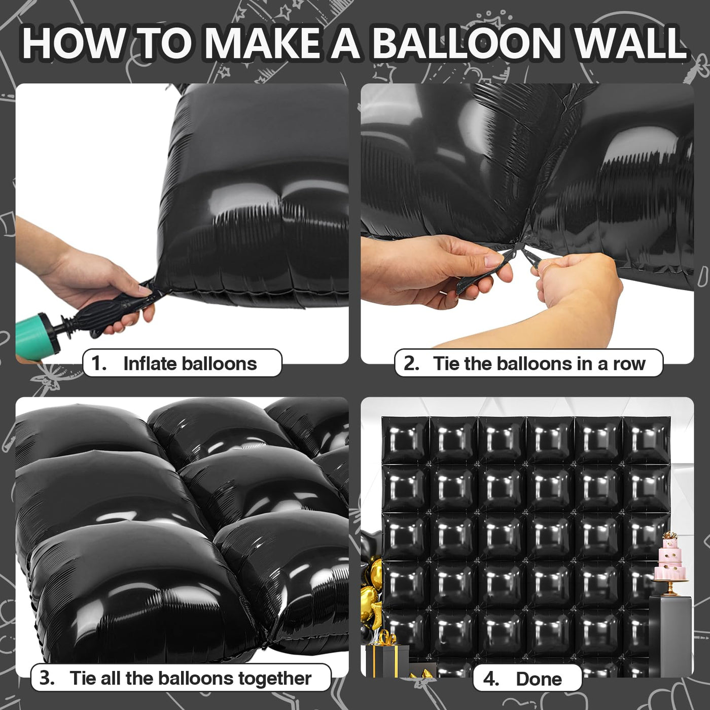 NISOCY 48PCS Green Square Foil Balloons Wall Backdrop Double Sided Green Balloons Tunnel Arch Kit for Baby Shower Birthday Anniversary Summer Party Decoration Backdrop Bliss