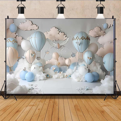 Dreamy Hot Air Balloon Backdrop Up Up and Away Adventure Photography Background Sky Clouds Travel Begins Baby Shower Decor Kids First Birthday Party Background Newborn Birthday Party Banner (7x5feet) - Backdrop BlissDreamy Hot Air Balloon Backdrop Up Up and Away Adventure Photography Background Sky Clouds Travel Begins Baby Shower Decor Kids First Birthday Party Background Newborn Birthday Party Banner (7x5feet)