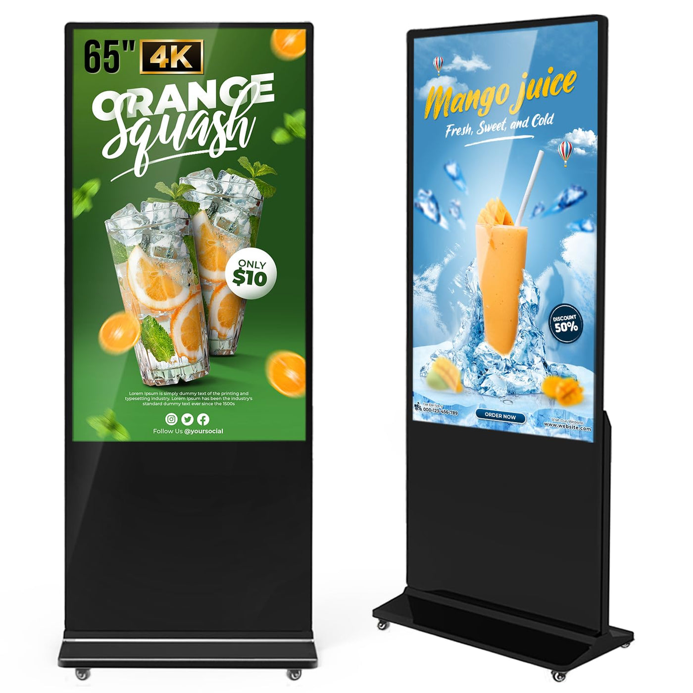 43 Inch Indoor Floor Standing Digital Signage Advertising Display Kiosk LCD Screen Commercial Totem Android System Vertical Poster with Auto Media Player - Backdrop Bliss43 Inch Indoor Floor Standing Digital Signage Advertising Display Kiosk LCD Screen Commercial Totem Android System Vertical Poster with Auto Media Player