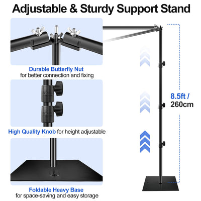 EMART 8.5x10ft Square Backdrop Stand for Wedding, Adjustable Pipe and Drape Background Frame Kit with Heavy Duty Metal Steel Base, Photo Back Drop Holder for Birthday Parties Photography - Black - Backdrop BlissEMART 8.5x10ft Square Backdrop Stand for Wedding, Adjustable Pipe and Drape Background Frame Kit with Heavy Duty Metal Steel Base, Photo Back Drop Holder for Birthday Parties Photography - Black
