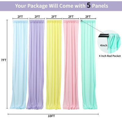 JCJ Unicorn Pastel Backdrop 5 Panels Rainbow Backdrop Curtains for Birthday Party Girls Bedroom Classroom Decoration 10 * 7FT - Backdrop BlissJCJ Unicorn Pastel Backdrop 5 Panels Rainbow Backdrop Curtains for Birthday Party Girls Bedroom Classroom Decoration 10 * 7FT