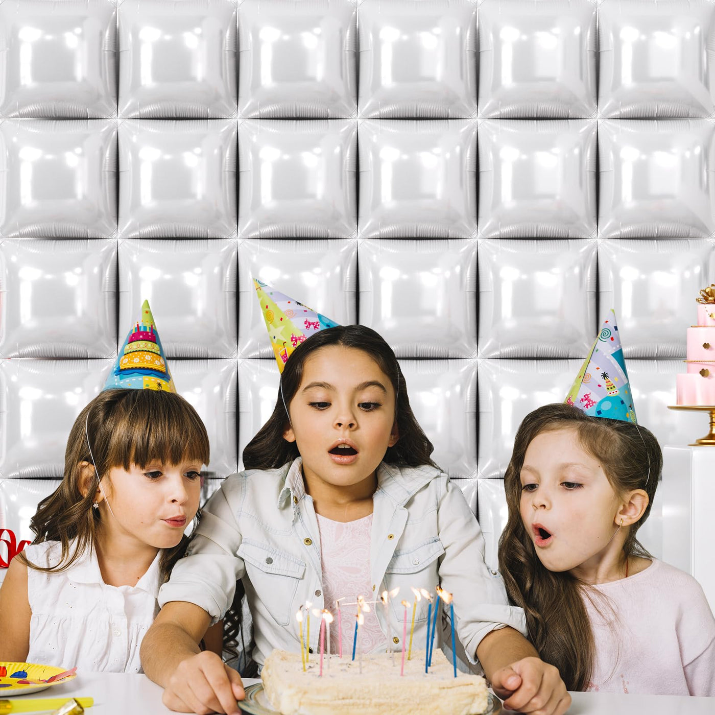 NISOCY 48PCS Green Square Foil Balloons Wall Backdrop Double Sided Green Balloons Tunnel Arch Kit for Baby Shower Birthday Anniversary Summer Party Decoration Backdrop Bliss