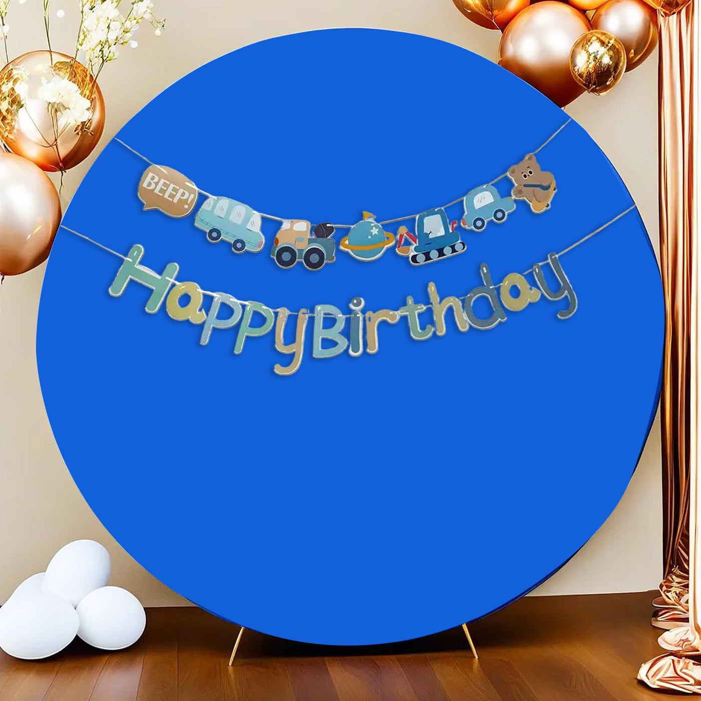 7.5FT Royal Blue Round Wedding Backdrop Cover,Circle Balloon Arch Backgound Stand Cover for Birthday Party Baby Shower Halloween Decoration (Royal Blue) - Backdrop Bliss7.5FT Royal Blue Round Wedding Backdrop Cover,Circle Balloon Arch Backgound Stand Cover for Birthday Party Baby Shower Halloween Decoration (Royal Blue)