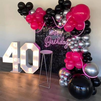 Pink Shimmer Wall Backdrop 24 Panels Cover 6 x 4 Ft, Photo Backdrops for Wedding,Anniversary,Birthday,Party Decoration Backdrop Bliss