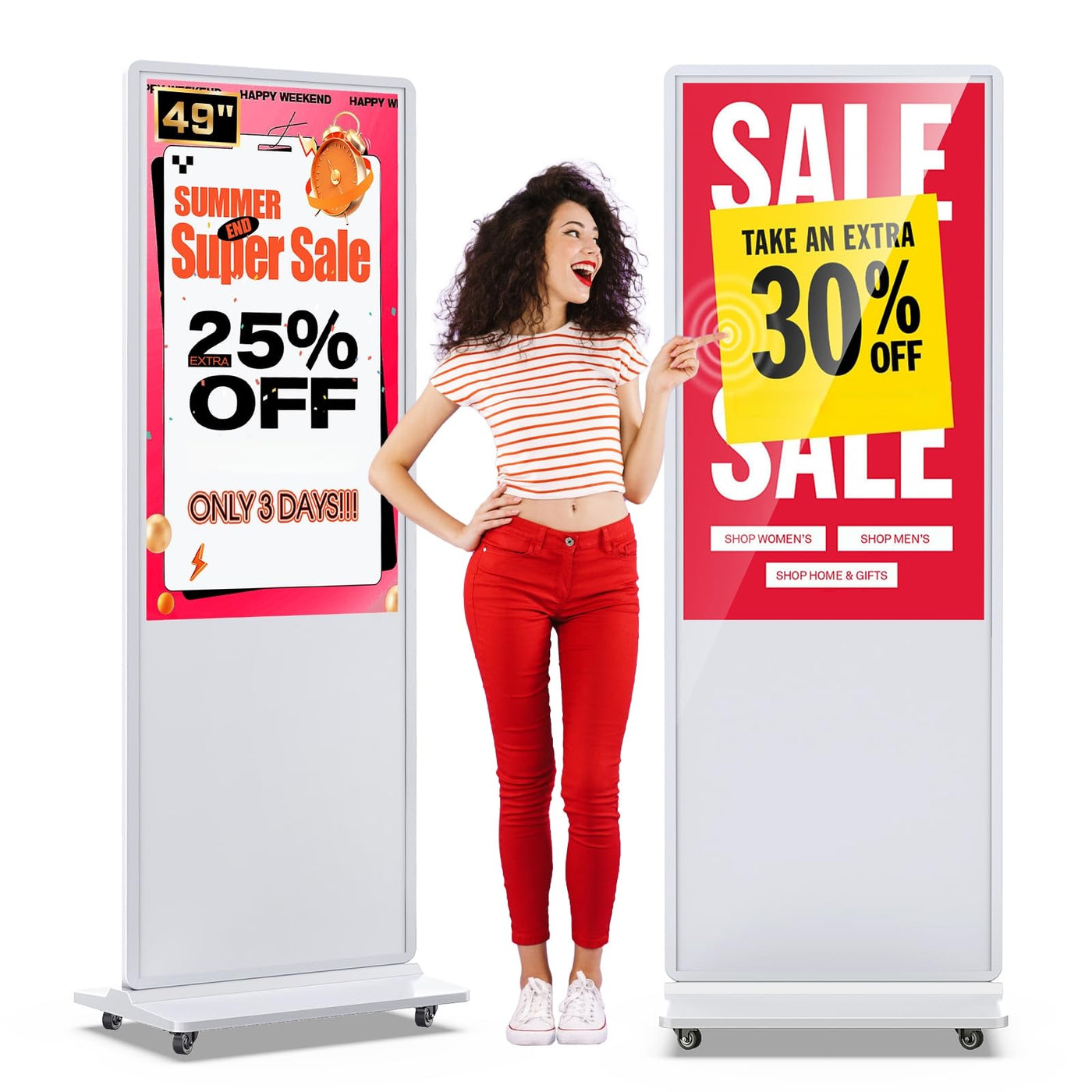 43 Inch Indoor Floor Standing Digital Signage Advertising Display Kiosk LCD Screen Commercial Totem Android System Vertical Poster with Auto Media Player - Backdrop Bliss43 Inch Indoor Floor Standing Digital Signage Advertising Display Kiosk LCD Screen Commercial Totem Android System Vertical Poster with Auto Media Player