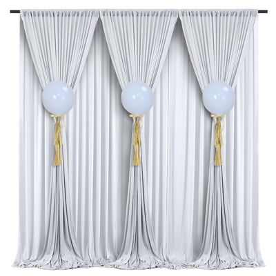 50 ft x 10 ft Wrinkle Free White Backdrop Curtain for Wedding Parties, Polyester Photo Backdrop Drapes for Baby Shower Birthday Party Backdrop Stand, Bulk Thick Background Curtains, 5x10FT 10 Panels - Backdrop Bliss50 ft x 10 ft Wrinkle Free White Backdrop Curtain for Wedding Parties, Polyester Photo Backdrop Drapes for Baby Shower Birthday Party Backdrop Stand, Bulk Thick Background Curtains, 5x10FT 10 Panels