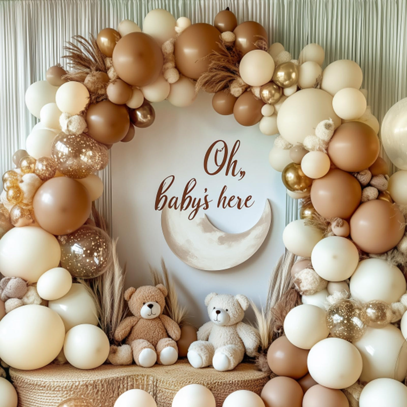 RUBFAC 135pcs Gold Balloons Different Sizes 18 12 10 5 Inch for Garland Arch, Latex Metallic Balloon for Birthday Graduation Party Wedding Decorations Backdrop Bliss